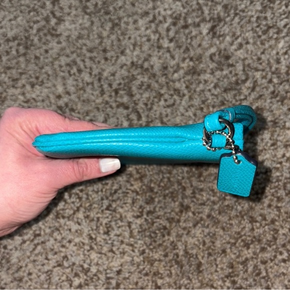 Coach Teal Wallet With Cherry Charm - Picture 9 of 12